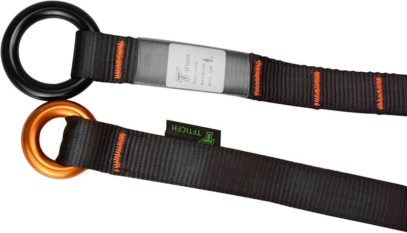 TFTICFH Friction Saver, 23kN Cambium Saver Retrievable Anchor, Climbing Rope Loop Belt Sling with Two 25kN Aluminum Rings for Tree Arborist Climbing Rappeling - Image 3